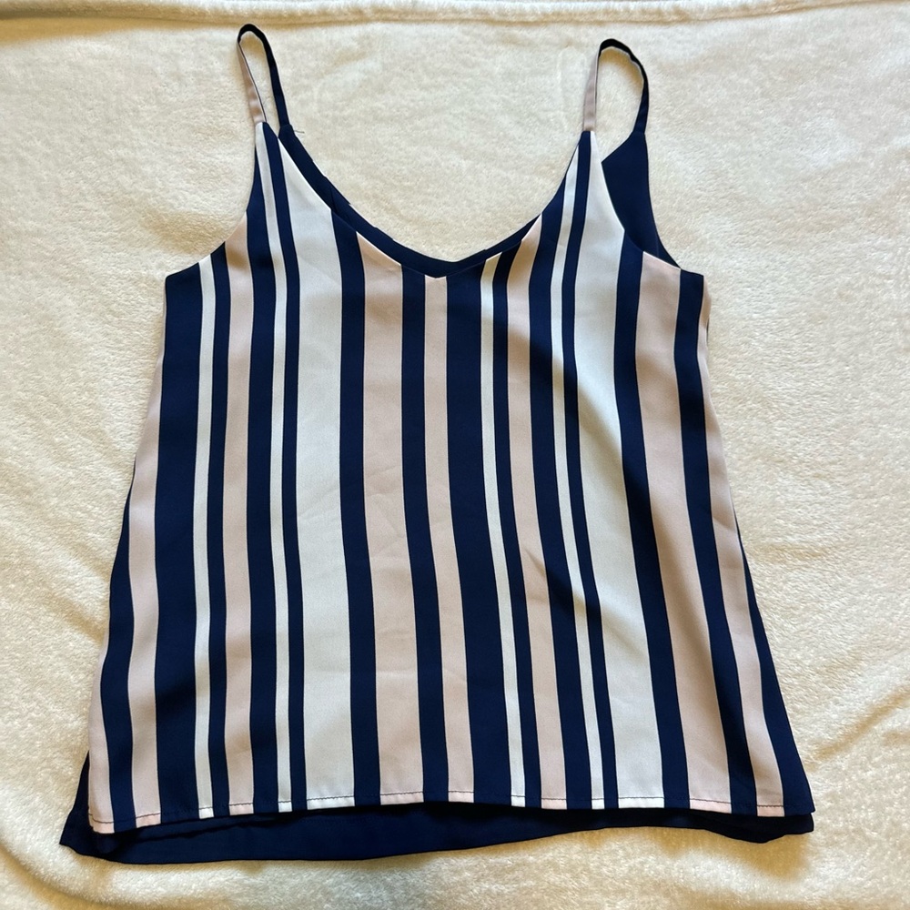 Elegant Navy and White Striped Camisole